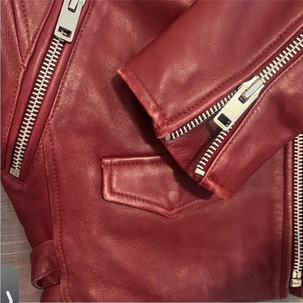 Walter Baker Lamb Leather Burgundy Jacket - Picture 10 of 11